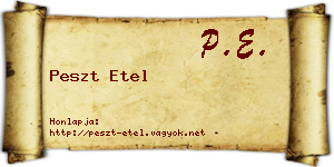 Peszt Etel névjegykártya